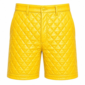 Genuine Sheep Leather Made Super Quality Sexy <b>Men</b> Quilted Soft <b>Bermuda</b> <b>Shorts</b> Pink Multi Colors Fashionable - Product Image 4