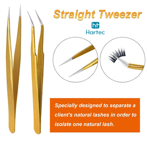 Newest Gold Glitter High-Precision Fine Tip Best-Selling High-Durability Stainless Steel Eyelash Extension and Volume Tweezers - Product Image 6