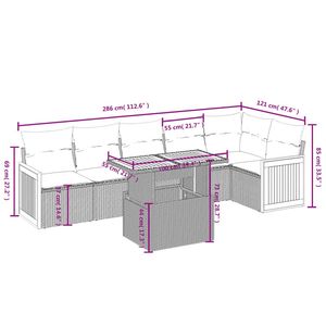 Conjunto de Sofá de Jardín de Ratán PE Negro con Patas Ajustables Grandes, Muebles de Exterior Cómodos y Elegantes - Product Image 3