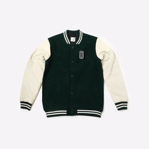 Veste universitaire en cuir de qualité supérieure, broderie noire, pour couple, style baseball, bleu clair, pour femme - Product Image 4