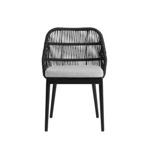 Silla de Comedor Moderna y Duradera de Fábrica Directa, Estructura de Aluminio, Cuerda Tejida a Mano, Ecológica y Elegante para Apartamento, Restaurante, Cafetería - Product Image 2