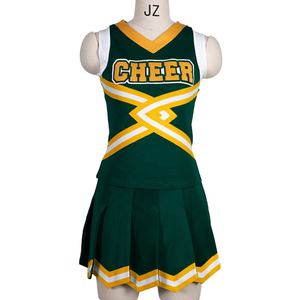 Robe de cheerleading bleue avec pompons et nœud pour cheveux, pour les spectacles des équipes de cheerleading, uniformes féminins avec design de logo personnalisé. - Product Image 4
