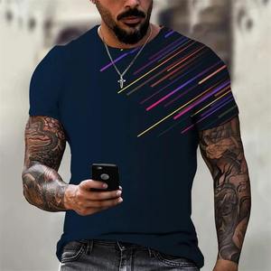 T-shirt à manches courtes pour homme, col rond, coupe classique, tricoté, décontracté, 100% coton, respirant - Product Image 3