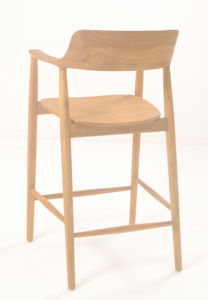 Chaise de bar en bois massif de style scandinave moderne pour la maison, le bar, l'hôtel, la villa - Product Image 2