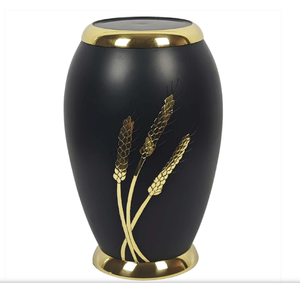 Urna Funeraria de Metal para Cenizas de Adultos, Estilo Americano/Europeo, con Grabado de Flor Rosa en Latón Pulido - Product Image 5