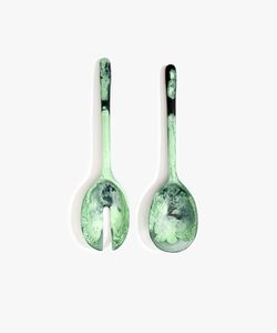 Ensemble élégant de cuillères et fourchettes à salade en résine, faits à la main, de luxe, pour fêtes, ustensiles de table avec long manche, design moderne et écologique - Product Image 3