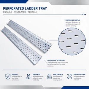 Bandeja Portacables Perforada de Alta Resistencia, Sistema de Gestión de Cables de Acero Galvanizado para Cableado Eléctrico Industrial y Edificios Comerciales - Product Image 4