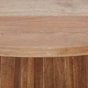 Mesa de comedor plegable ecológica con base de pedestal estilo estrella, de madera maciza de mango con acabado marrón, para bar, hogar, cocina, casa de campo. - Product Image 3