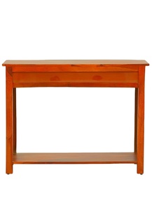 Table console en bois massif moderne avec trois tiroirs et étagère inférieure pour l'entrée, l'hôtel et le salon, la villa - Product Image 4