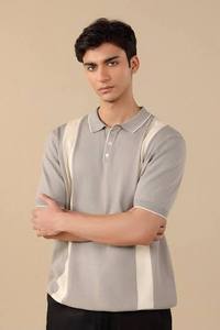 Polo de manga corta de punto liso azul claro para mujer, estilo casual, corte regular, teñido liso. Polos para hombre en oferta. - Product Image 6