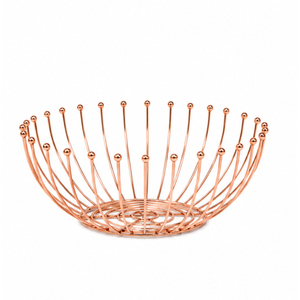 Corbeille à fruits géométrique moderne en métal, bol à fruits de luxe en fil doré pour comptoir de cuisine, rangement et décoration de table - Product Image 3
