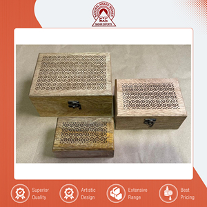 Kitchen <b>Storage</b> and Home Use Handcrafted <b>Brown</b> Rectangular Wooden Organizer <b>Box</b> Mango Wood <b>Box</b> Made in India - Product Image 2