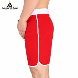 Shorts de sport pour hommes en tissu éponge épais, coupe ample, style décontracté, taille mi-haute, avec cordon de serrage, en toile anti-plis, imprimés, style Bermuda - Product Image 6
