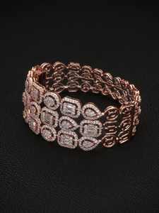 925 <b>Silver</b> Elegant Wide Rose Gold <b>Cuff</b> Multi-Shape Diamond Chain Link <b>Bracelet</b> Women Luxury Baguette Pear Shape Bridal Trendy - Product Image 4