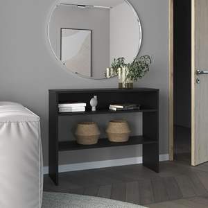 Bureau de bibliothèque noir 31.5 \ "H avec 2 étagères et 2 tables console - Product Image 1