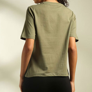 Camiseta Básica Holgada para Mujer, Manga Corta, Cuello Redondo, Mezcla de Algodón Ligero, Informal, para Uso Diario - Product Image 3