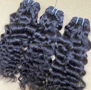 Extensiones de cabello humano Remy indio virgen Paquetes de cabello rizado y liso crudo con textura de ondas profundas y sueltas - Product Image 3