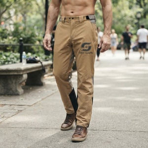 Men's Softshell Windproof StretchA Breathable <b>Water</b> Resistant Zip Fly Regular Fit Outdoor Hiking Pants Autumn Stand Collar <b>Tan</b> - Product Image 4