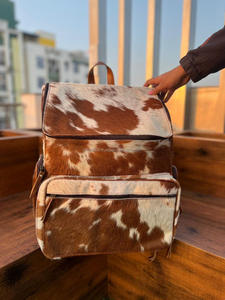 Sac à dos en cuir de vachette véritable de haute qualité, fait à la main, en cuir de vachette naturel véritable, sac d'ordinateur de travail décontracté vintage - Product Image 3