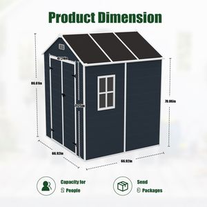 Caseta de Almacenamiento Campcraft de Resina de 6x6 pies, Material PP de Alta Calidad, Estructura Resistente, Impermeable, a Prueba de Óxido y Rayos UV, Caseta de Almacenamiento Grande - Product Image 6