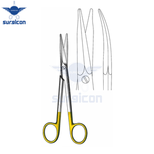Ciseaux chirurgicaux incurvés de 16,5 cm (6-1/2 pouces) en carbure de tungstène doré TC, en acier inoxydable de précision - Product Image 6