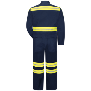Combinaison de travail ignifuge pour homme, noire avec bandes réfléchissantes jaunes, en polyester, vêtement de sécurité - Product Image 6