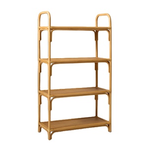 Rattan Kids <b>Shelf</b> Four Tier Storage Rack Natural Finish Sustainable Kids Room <b>Organizer</b> Wholesale Bulk Supplier Furniture - Product Image 1