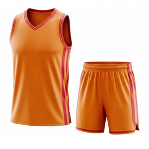 Ensemble uniforme de basketball bleu marine pour homme, maillot sans manches et short avec bordure blanche et bleu roi, polyester respirant - Product Image 3