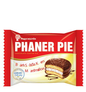 Venta al por mayor de galletas PHANER PIE de 168 g con crema de malvavisco suave, recubiertas de chocolate y azúcar, con cacao importado, envasadas a granel en fábrica. - Product Image 1
