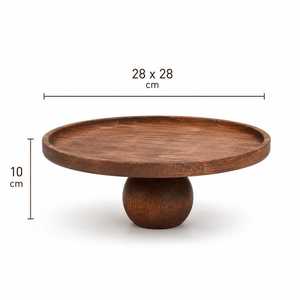 Support à gâteau élégant et solide en bois, support à gâteau rond unique, support à dessert de luxe pour mariage et fête, décoration pour la maison - Product Image 5