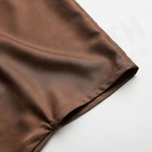 Abaya de Poliéster Sedoso con Abertura Frontal, Color Sólido, Tela Nida Ligera, con Cuentas, Simple, Modesta, Islámica, Lisa, Musulmana, Personalizada - Product Image 5