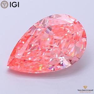 Diamante Cultivado en Laboratorio CVD de Corte Pera, Color Rosa Intenso, Claridad VVS2, con Certificado IGI, 3.00 Quilates, para Diseño de Anillo Personalizado - Product Image 1