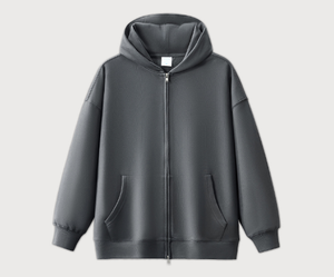 Sweat à capuche zippé pour homme avec broderie, pull d'automne respirant à manches longues, doublé, motif à carreaux - Product Image 2