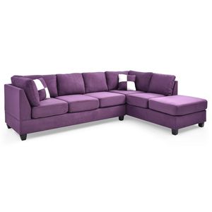 Malone G637B SC Divano Sezionale Viola con Chaise Longue Senza Pouf - Product Image 1
