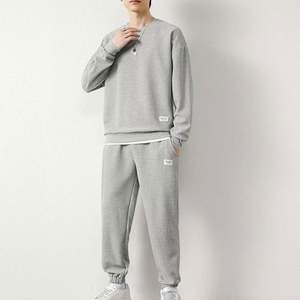 Ensembles de survêtements pour hommes 2 pièces, tenues de sport décontractées unies, sweat-shirt à col rond et pantalon de jogging, vêtements de sport actifs - Product Image 6