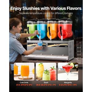 Frullatore Commerciale 12L/3.17Gal con 4 Serbatoi, Macchina per Slushy Commerciale Autopulente, Macchina per Bevande Congelate, Macchina per Margarita - Product Image 3