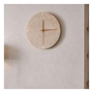 นาฬิกาแขวนผนังหินอ่อนคุณภาพดีที่สุด หน้าปัดเดียว ใช้พลังงานจากแบตเตอรี่ สไตล์หรูหรา ตกแต่งห้องนั่งเล่นสมัยใหม่ - Product Image 1