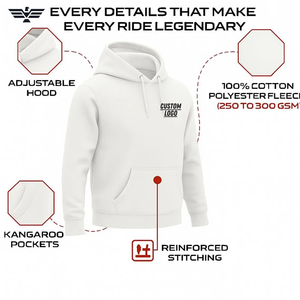 Sudadera de Motociclista Unisex de Algodón Transpirable de Alto Rendimiento con Protección de Armadura de Nivel 2 CE de 550 g/m² - Product Image 5