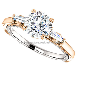 Anillo de compromiso de corte de 3,75 quilates más buscado, oro blanco de 14K, banda de boda de moissanita, piedra de diamante, chapado en oro, regalo para bodas - Product Image 2