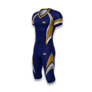 Custom Men's <b>Padded</b> American Football jersey and Pants Blue Gold White Sublimated Athletic Fit Elastic Waist All Seasons - Product Image 3