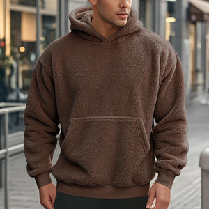 mens <b>sherpa</b> pullover hoodie with custom graphic printing sample development for mens apparel brandscustom mens <b>sherpa</b> hoodie - Product Image 4