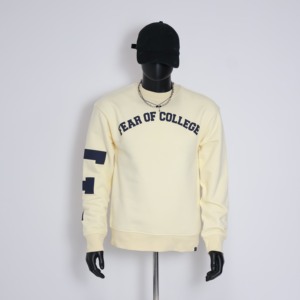 Sweat-shirt ras du cou Fear Of College pour homme, coupe classique, en coton tricoté, décontracté, pour l'automne, avec imprimé lettres sur le devant - Product Image 1
