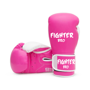 นวมชกมวย Fighter Bro สีเทาขาว วัสดุ PU สำหรับฝึกซ้อม ปิดด้วยเวลโคร สายรัดข้อมือปรับได้ ขนาดสำหรับผู้ใหญ่ - Product Image 3