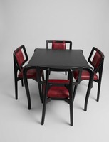 Ensemble de table à manger carrée en bois massif moderne avec 4 chaises pour la maison, la villa, l'appartement, le mariage