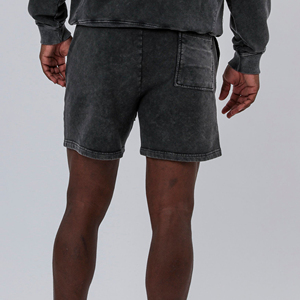 ชุดกางเกงขาสั้นผู้ชายคุณภาพสูงแบบย้อมสีเอซิด พร้อมโลโก้สั่งทำพิเศษ ระบายอากาศได้ดี แห้งเร็ว ผ้าฝ้าย พิมพ์ลายโลโก้แบบสกรีน สีพื้น - Product Image 6