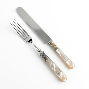 Antique English Silver Plated Finish Cutlery Set With Luminous Mother Of Pearl <b>Handles</b> Knife & Fork Flatware Tableware Home Use - Product Image 6