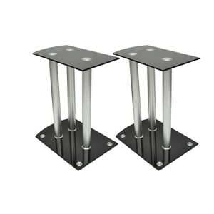 2 pezzi accessori per altoparlanti in alluminio vetro nero - Product Image 1