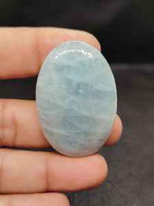 Gema de Aguamarina Azul Natural Lechosa, Cabujón Ovalado, Sin Calor, Sin Tratamiento, de Minas Africanas, para la Fabricación de Joyas - Product Image 3