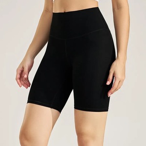 Shorts de Yoga de Cintura Alta para Mujer, Color Sólido, Logotipo Personalizado, Venta al Por Mayor, Tallas Grandes, Ropa Deportiva, Transpirable, Secado Rápido, Spandex/Poliéster - Product Image 5