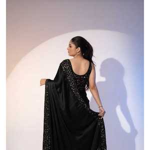 Designer <b>Performance</b> <b>Wear</b> Saree with Sequence Embroidery Work - Product Image 2